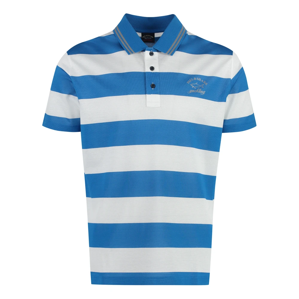 PAUL & SHARK Gestreept Katoenen Poloshirt Blue Heren