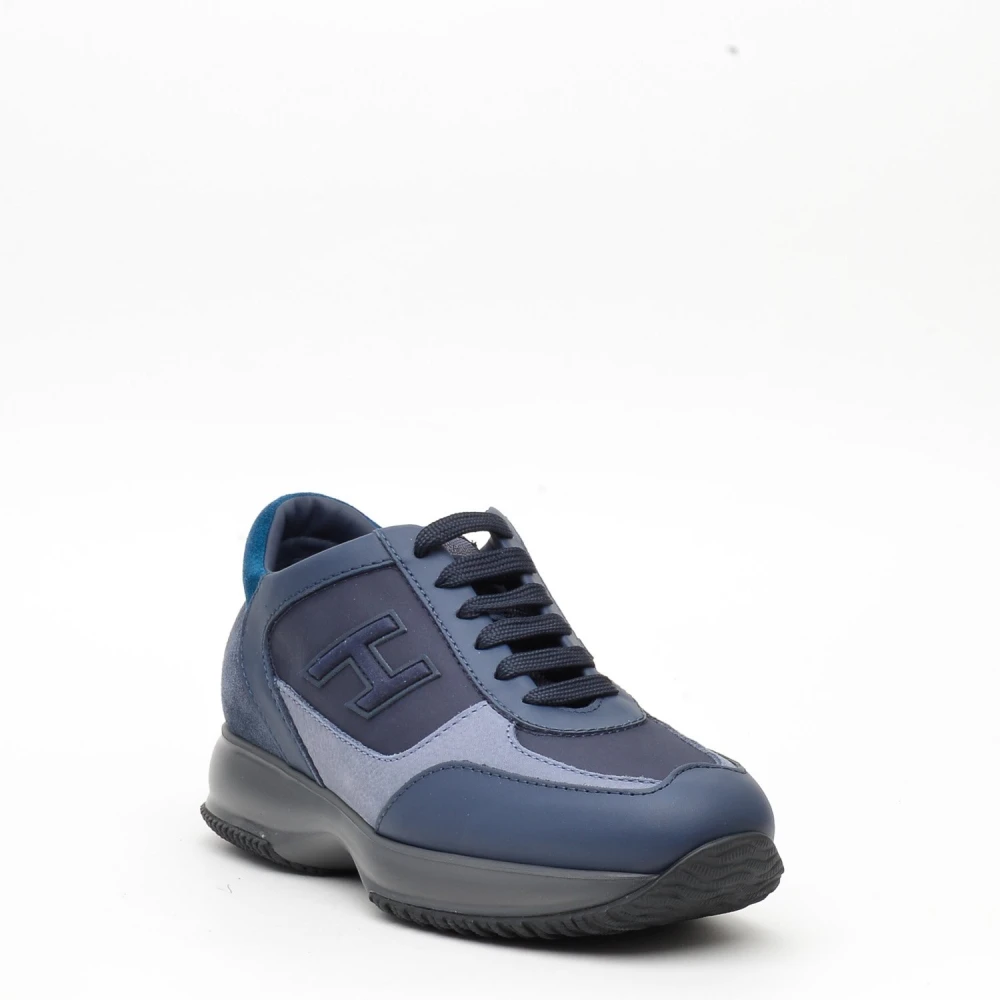 Hogan Blauwe Suède Interactive Sneakers Blue Dames