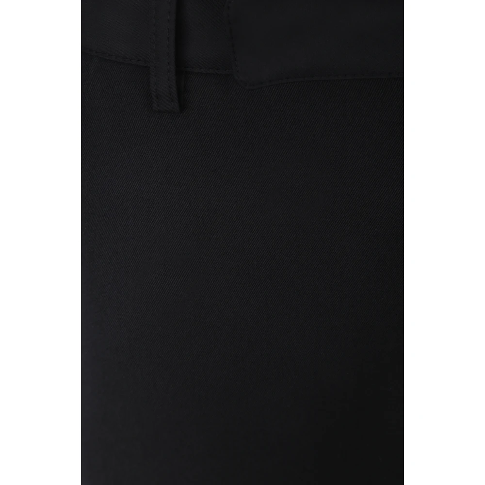 Prada Rechte Pijp Wol Gabardine Broek met Re-Nylon Tailleband Black Heren