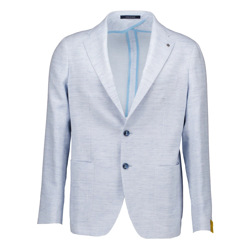 Tagliatore Men's Blue Single-Breasted Two-Button Blazer