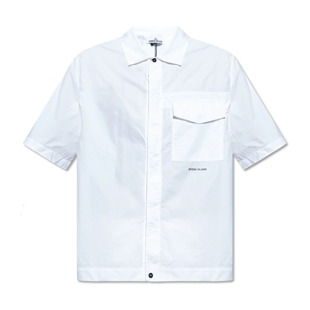 Stone Island Korte Mouw Overhemd (Wit) White Heren