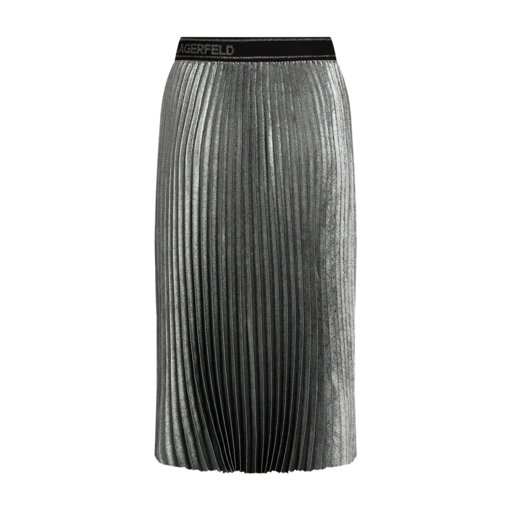 Karl Lagerfeld Zilveren Geplisseerde ROK Gray Dames