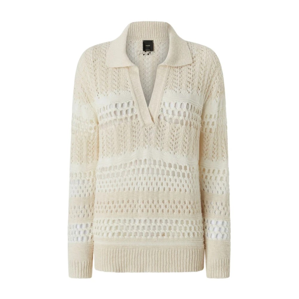 pinko Witte V-hals Trui Lange Mouwen White Dames