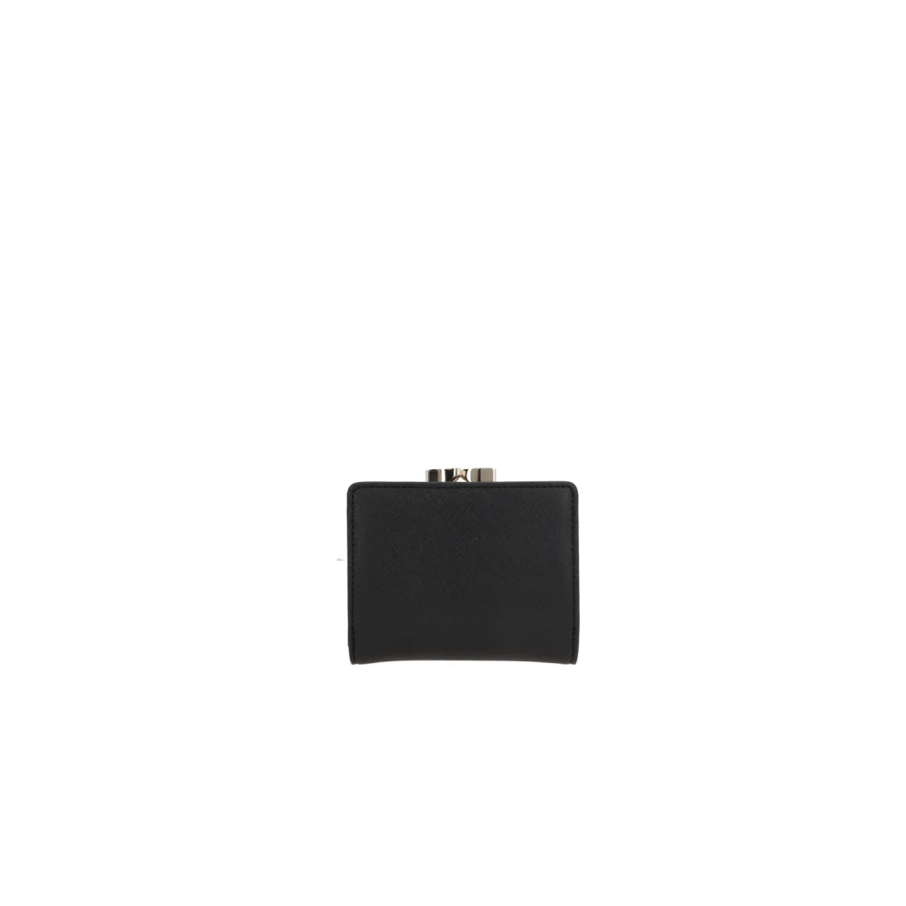 Vivienne Westwood Tri-fold Portemonnee met Orb Detail Black Dames