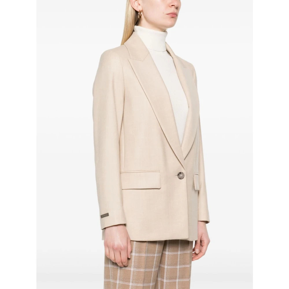 PESERICO Stijlvolle Jas voor Vrouwen Beige Dames