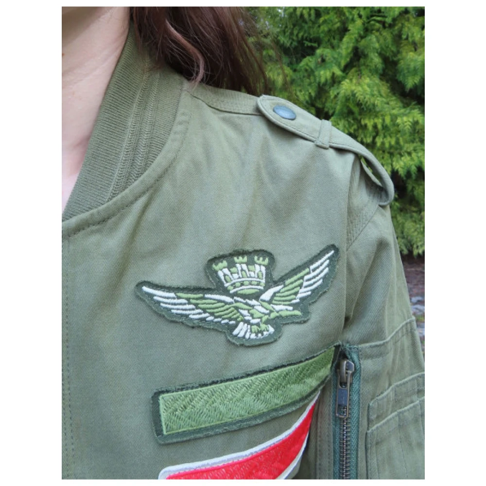 aeronautica militare Geborduurde Bomberjas Green Dames