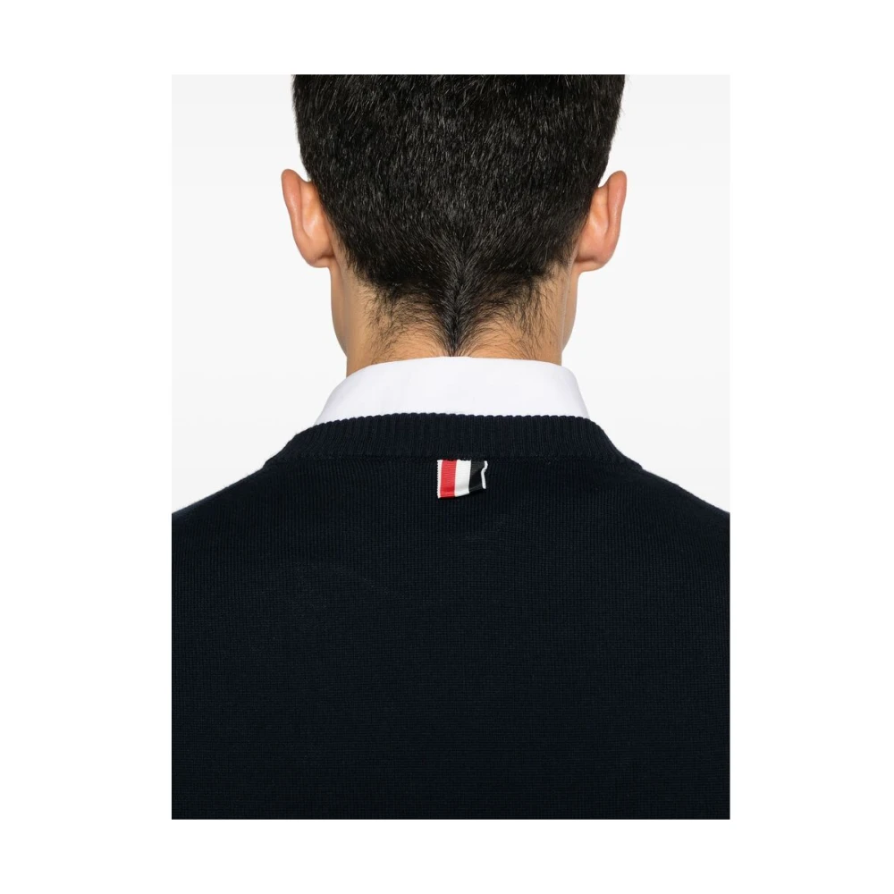 Thom Browne Blauwe Gebreide Trui Blue Heren