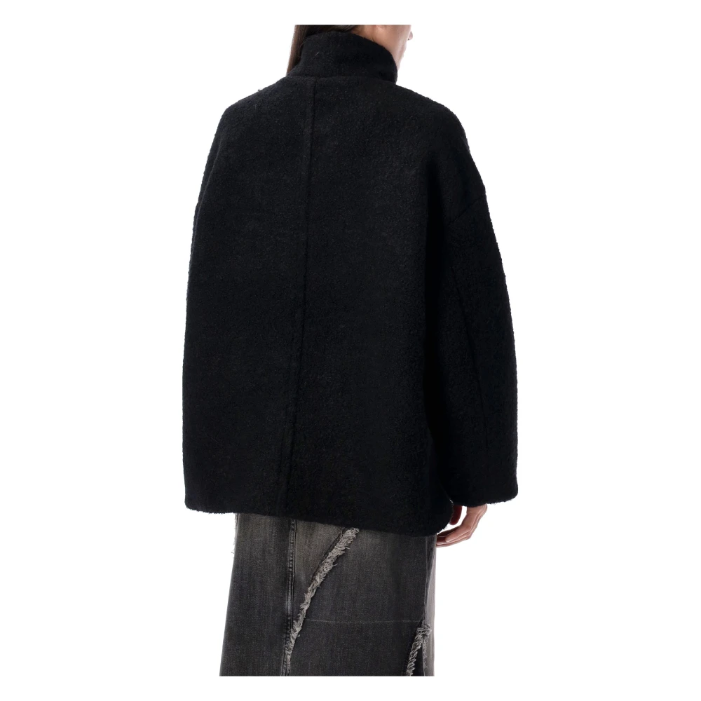 Ganni Zwarte Boucle Jas Buitenkleding Black Dames