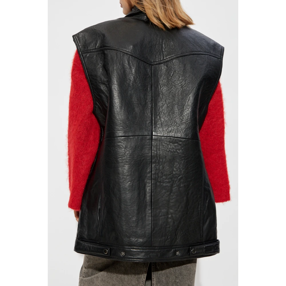 Gestuz Leren vest Gellygz Black Dames