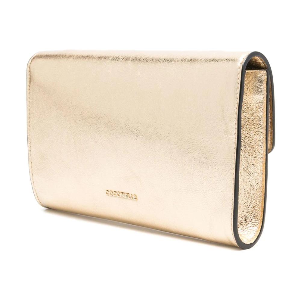 Coccinelle Leren Clutch met Afneembare Schouderband Yellow Dames