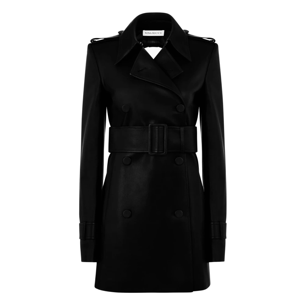 Nina Ricci Halter Trenchcoat IN Nappa Black Dames