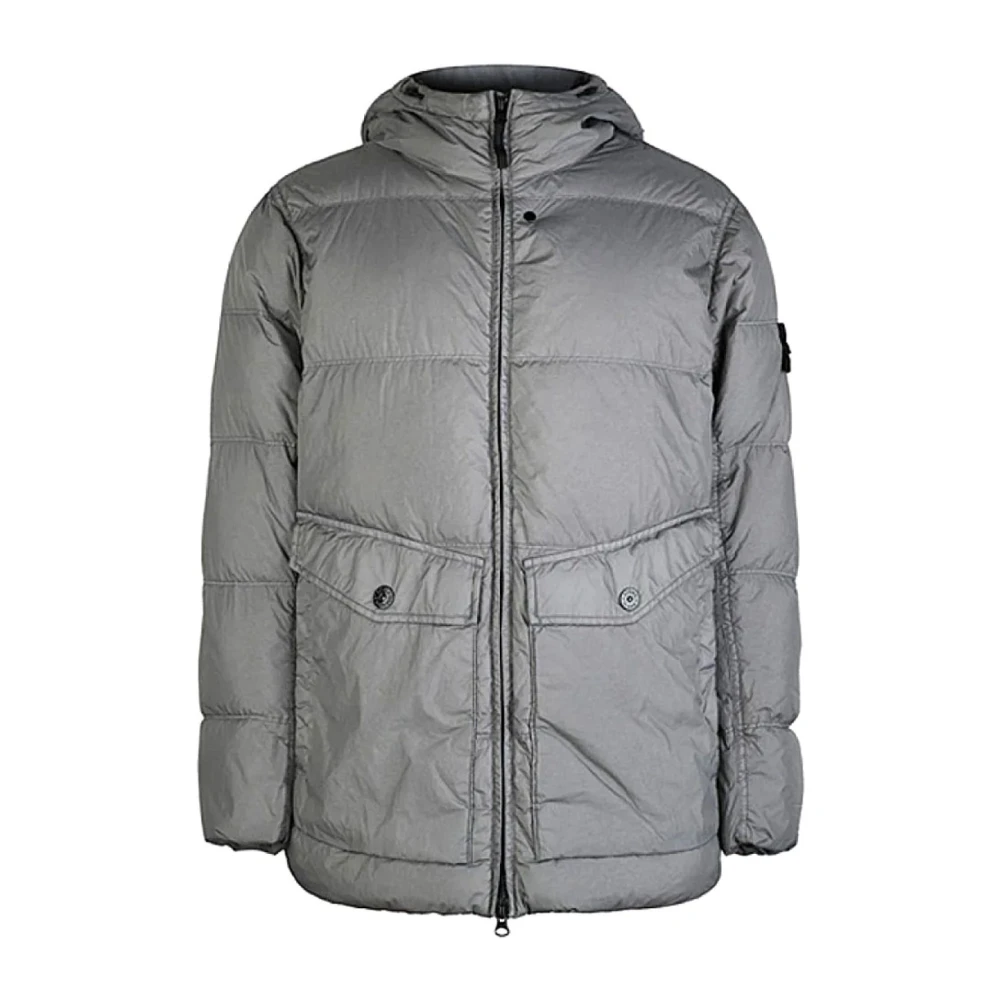 Stone Island Gray Winter Jackets, Male, 2XL, Giubbino