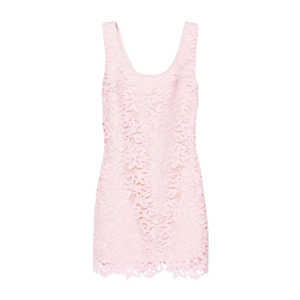 Self Portrait Roze Bloemige Kant Mouwloze Jurk Pink Dames