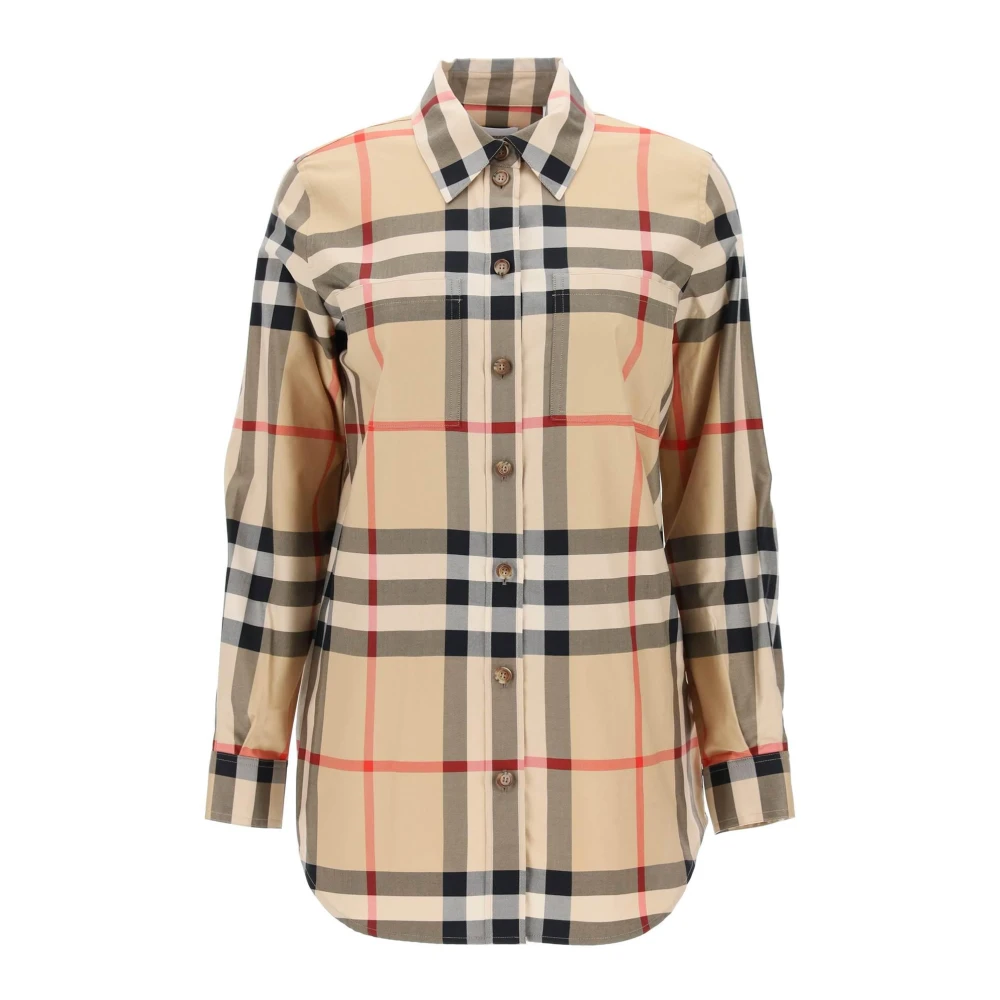 Burberry Paola Check Overhemd Beige Dames