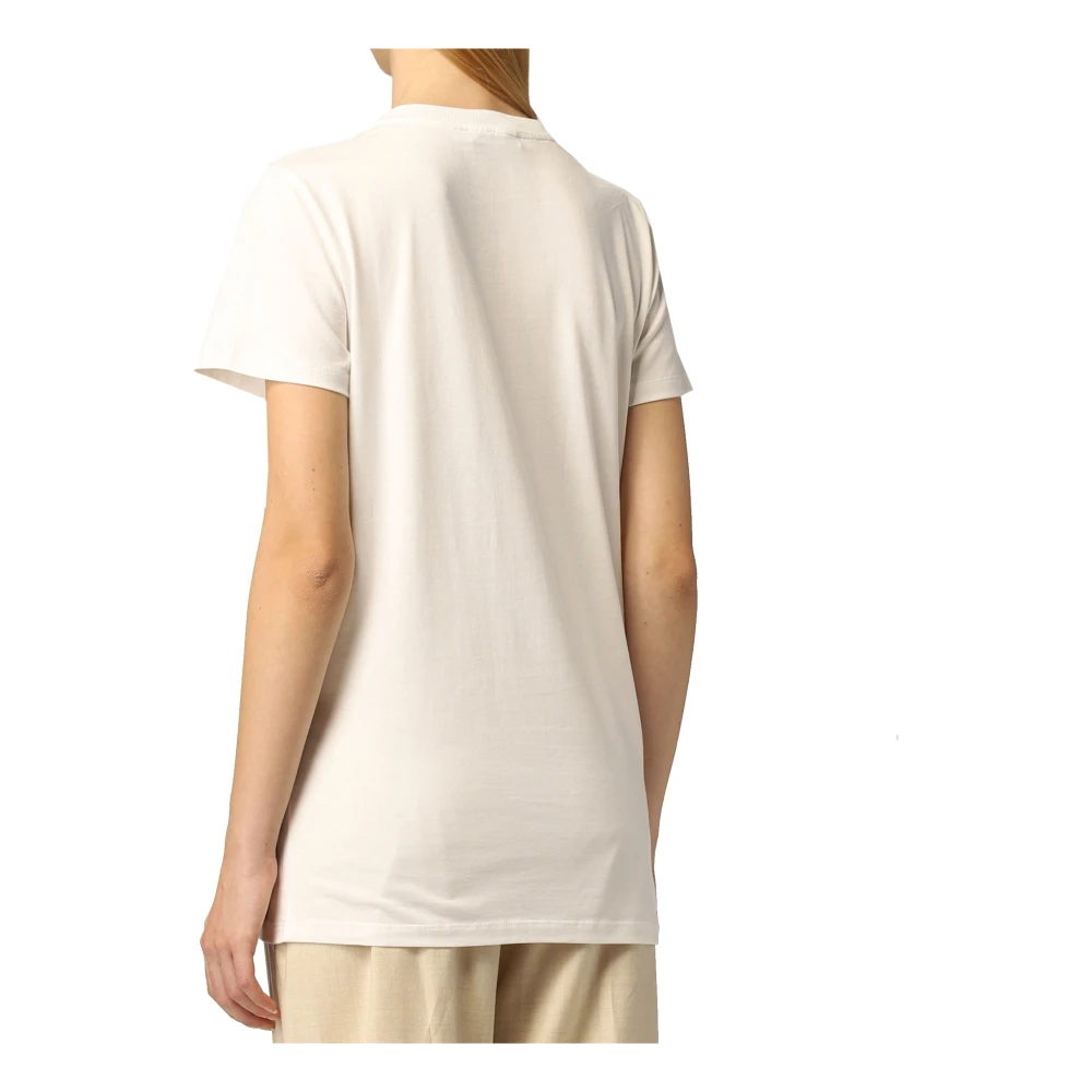 Max Mara Katoenen Logo T-Shirt Gemaakt in Italië White Dames