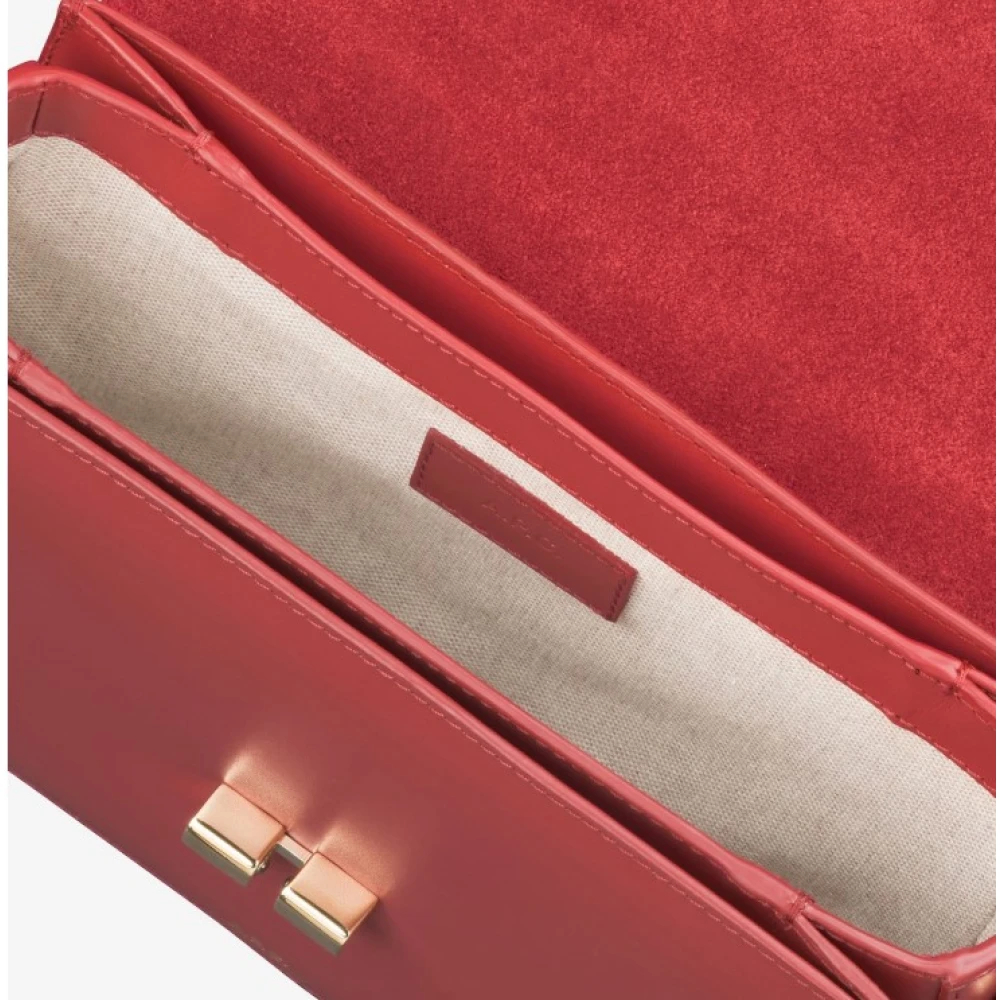A.p.c. Rode schoudertas met logo-applicatie Red Dames