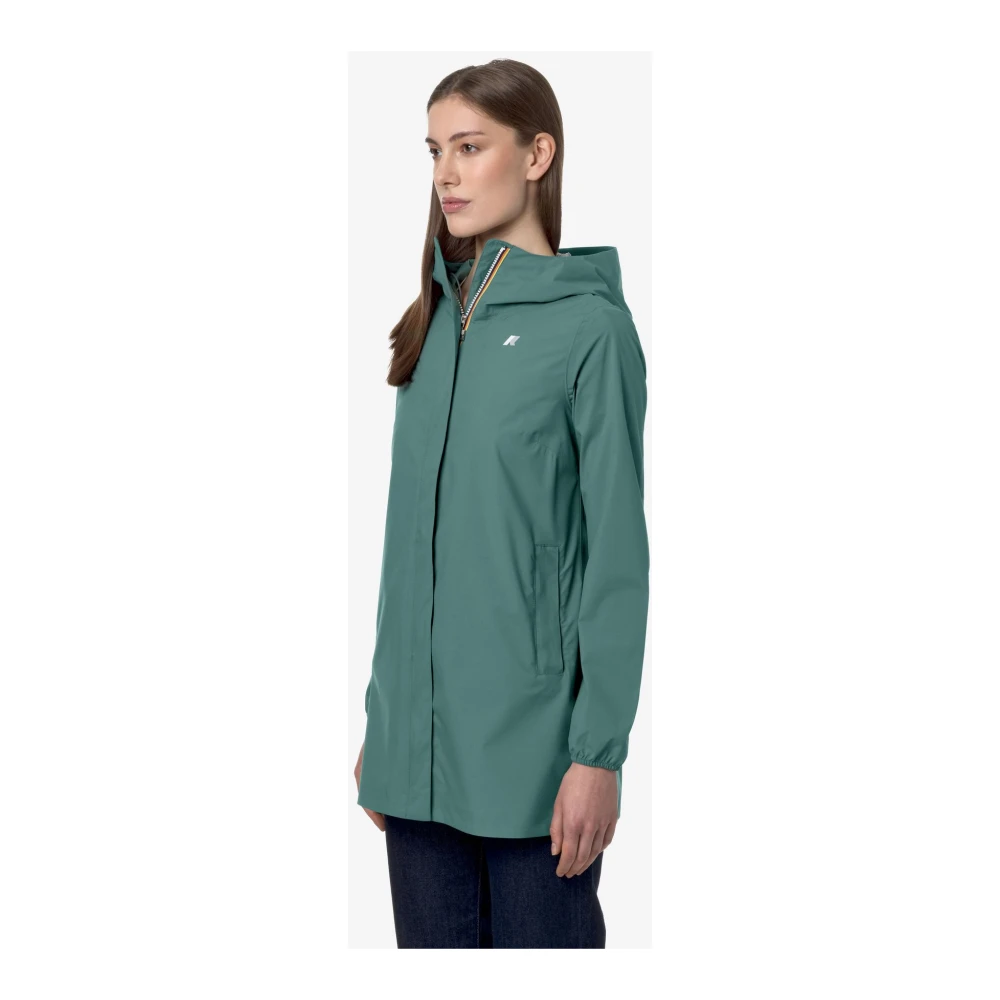 K-way Polka Dot Stretch Jas Green Dames