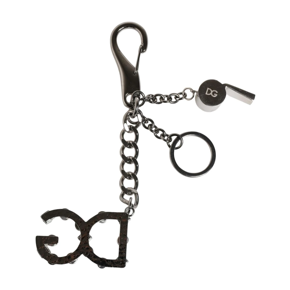 Dolce & Gabbana Donna Grigio - Portachiavi Anello Con Cristalli - Accessories - One Size
