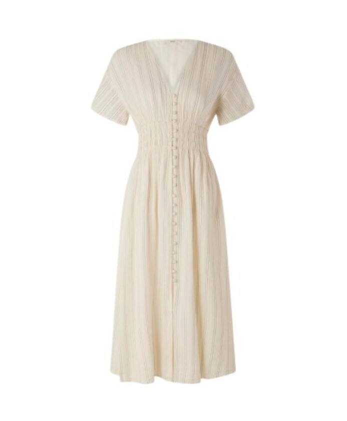 robe-midi-boutonnee-avec-taille-smockee