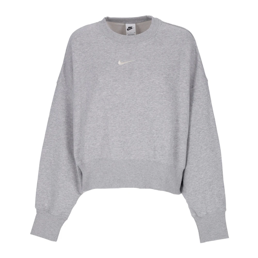 Nike Phoenix Fleece Oversized Crewneck Sweatshirt Gray Dames