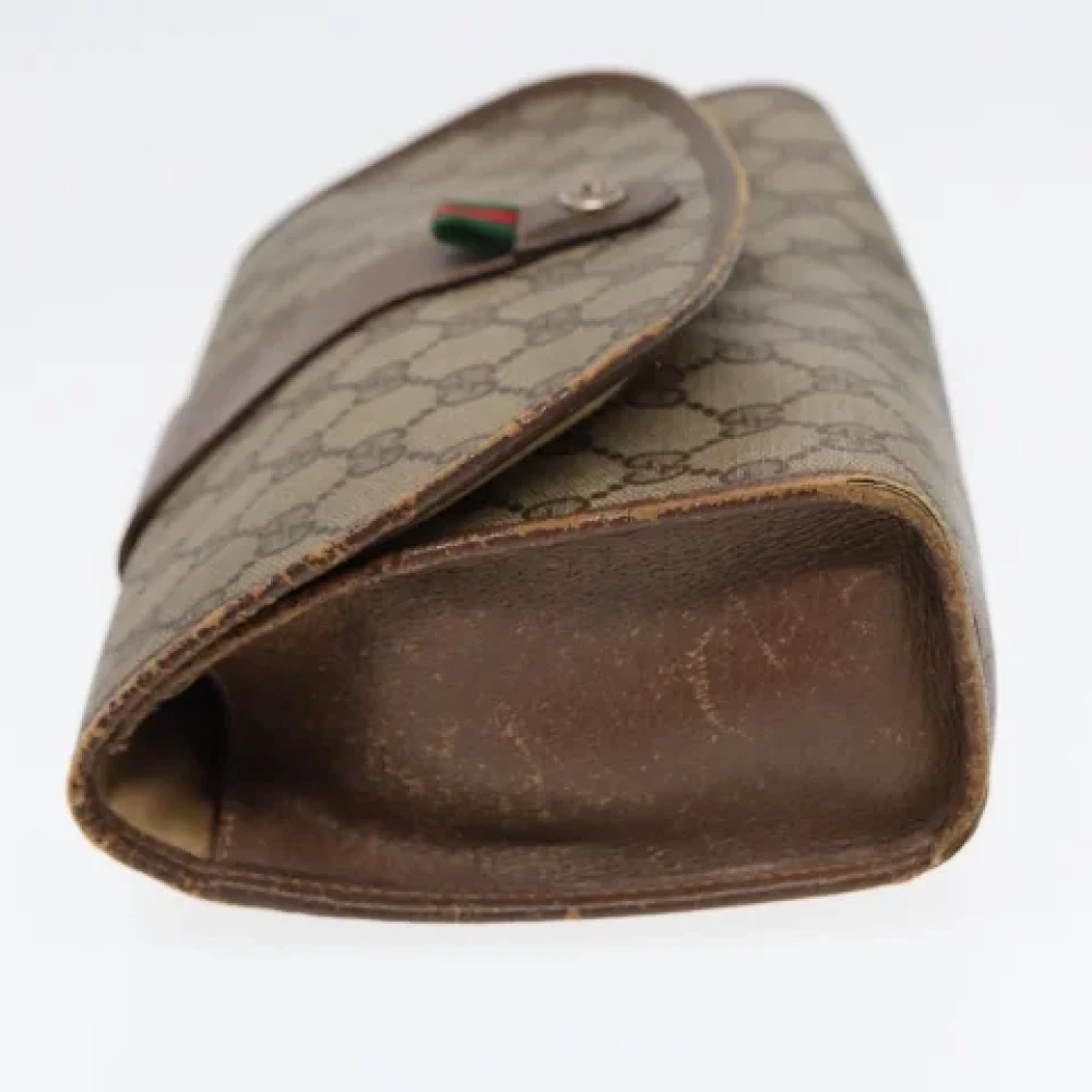 Gucci Vintage Pre-owned Leather clutches Beige Dames