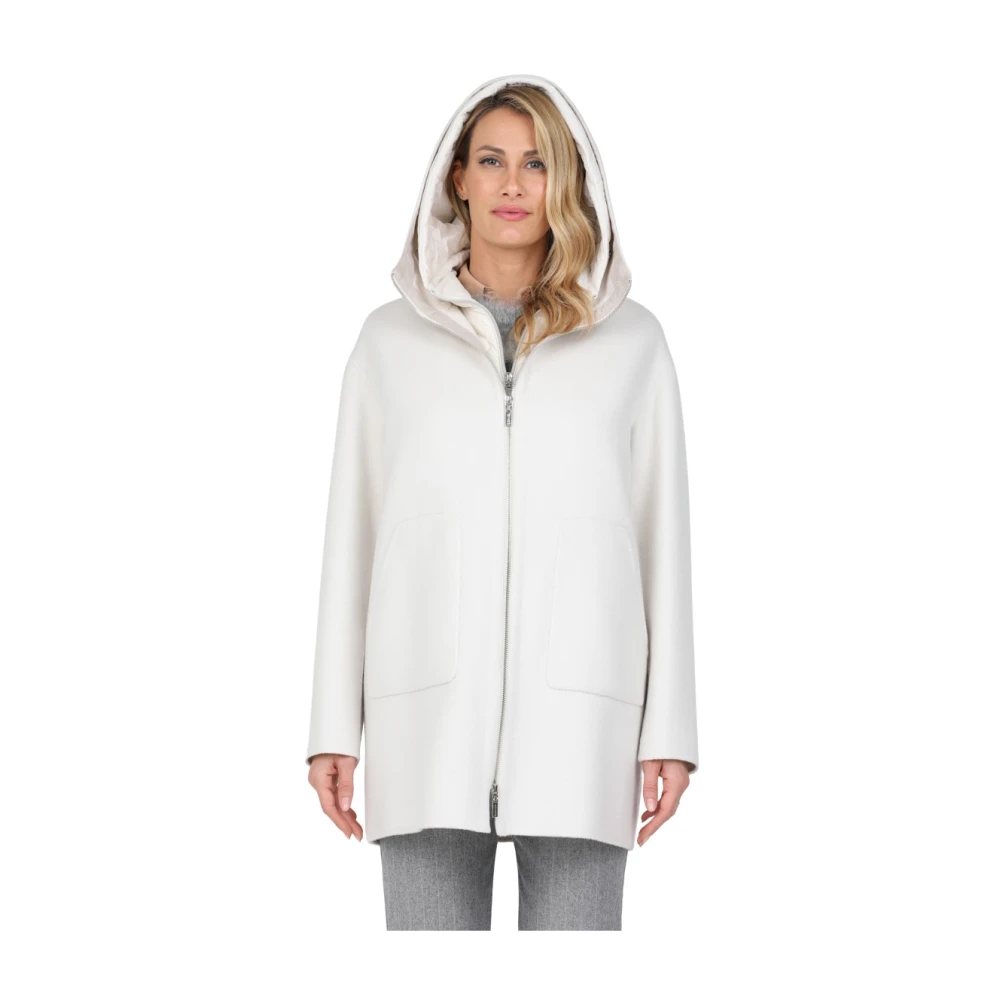 Gimo's Dubbele wollen jas met donsvest White Dames