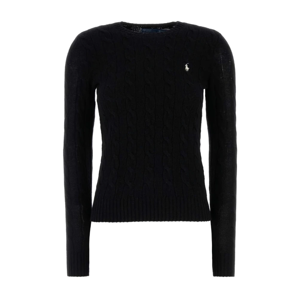 Schwarze Pullover für Männer,Woll-Kaschmir-Pullover mit Zopfmuster - Polo Ralph Lauren - Modalova