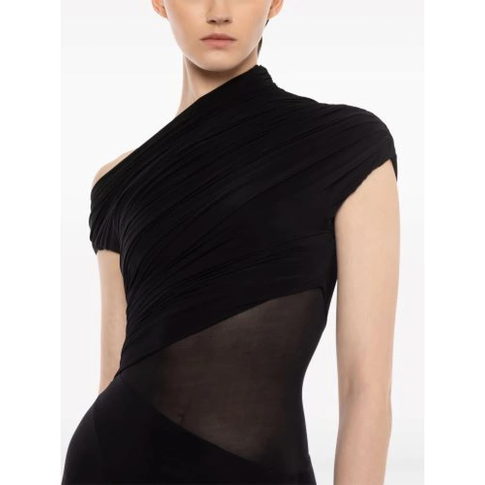 Philosophy di Lorenzo Serafini Asymmetrische Zwarte Lange Jurk Black Dames