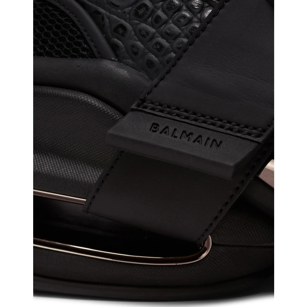 Balmain B-Bold gebreide hoge sneakers Black Heren