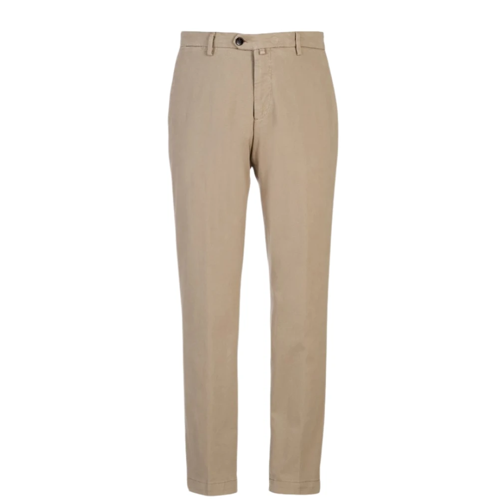 Briglia Uomo Marrone Pantaloni Slim Fit In Cotone