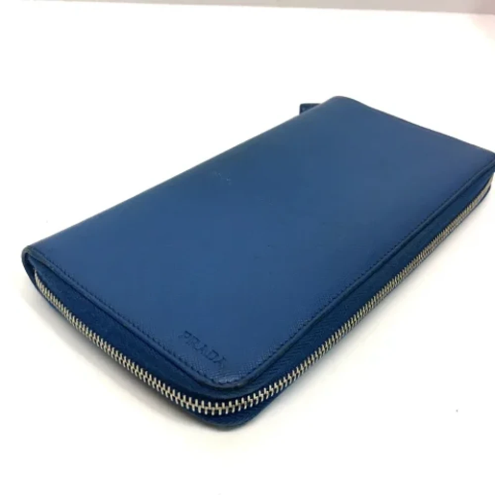 Prada Vintage Pre-owned Leather wallets Blue Dames