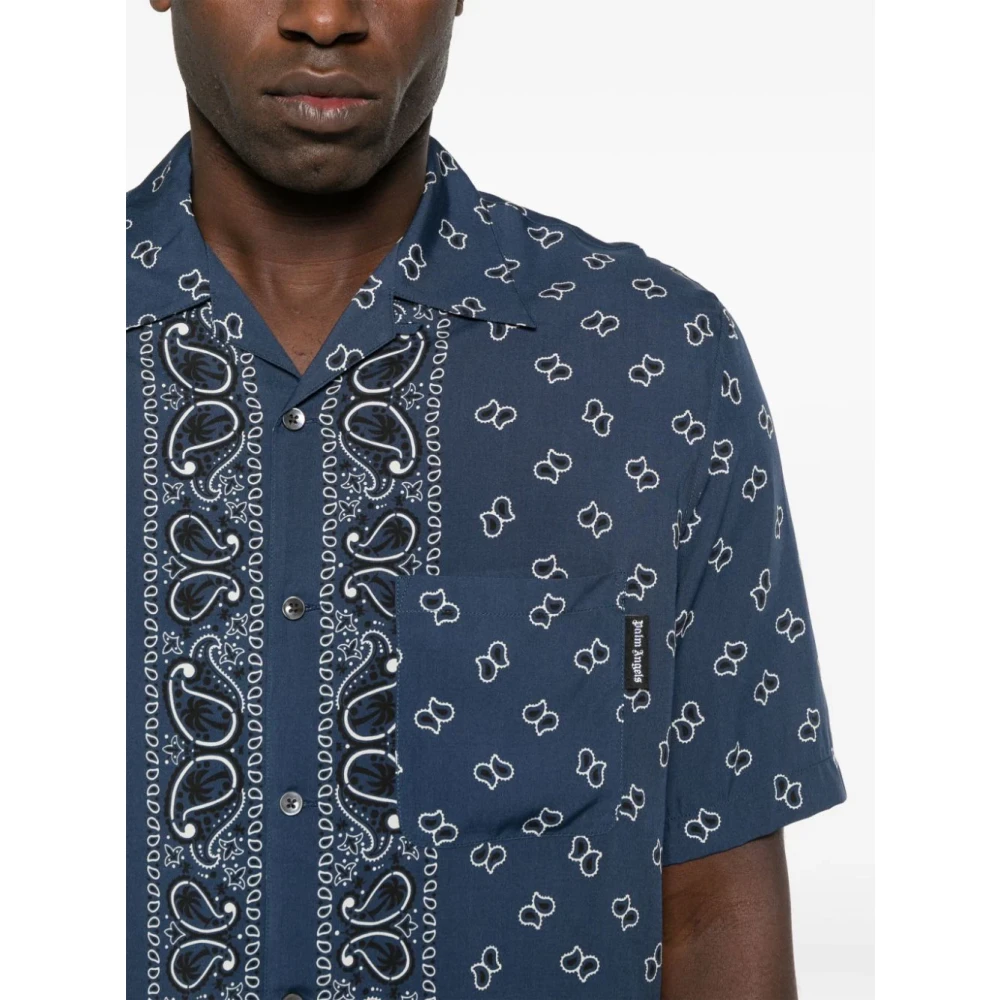 Palm Angels Casual Shirts Blue Heren