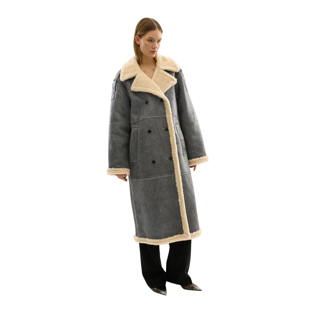 Karen by Simonsen Lange Jas Donderstorm Jas Gray Dames