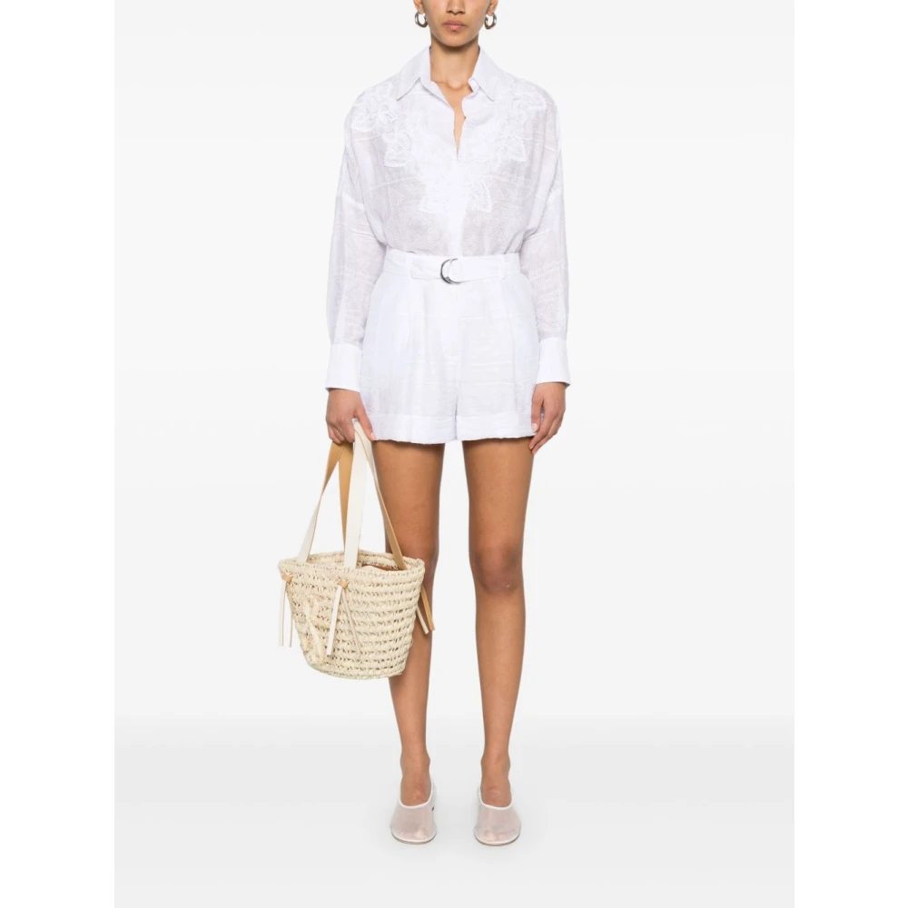 Ermanno Scervino Wit Overhemd met Plooien White Dames
