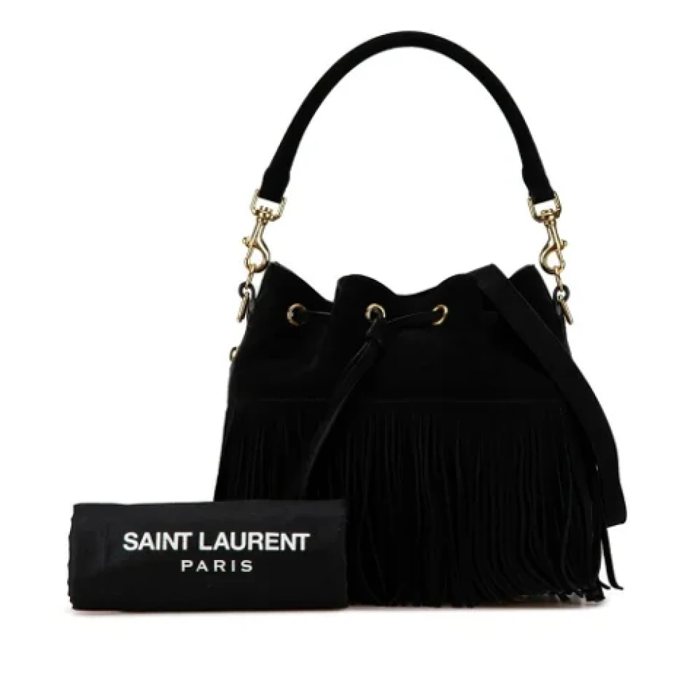 Saint Laurent Vintage Pre-owned Suede handbags Black Dames