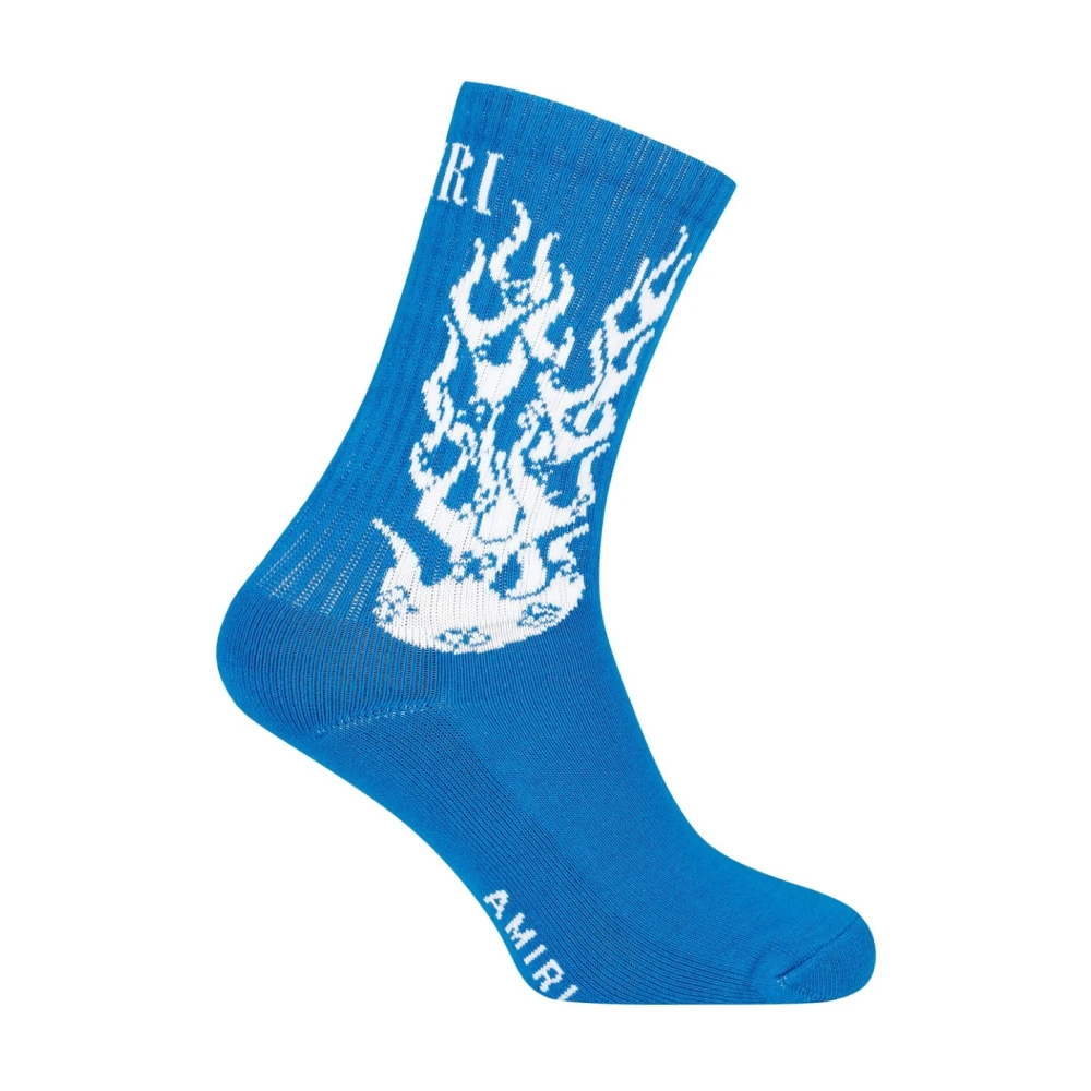 Amiri Flames Logo Sokken Blue Heren