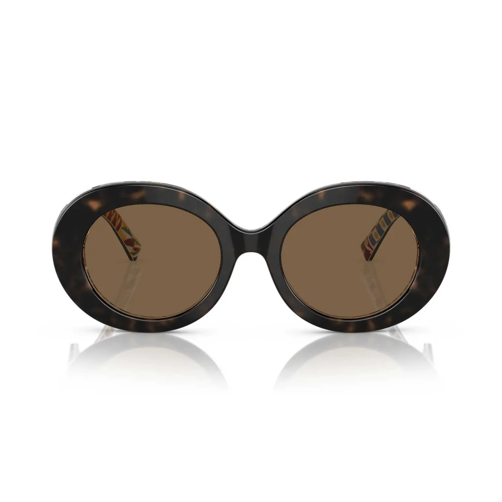Dolce & Gabbana Damen Braun Ovale Sonnenbrille Mit Dg Crossed Logo