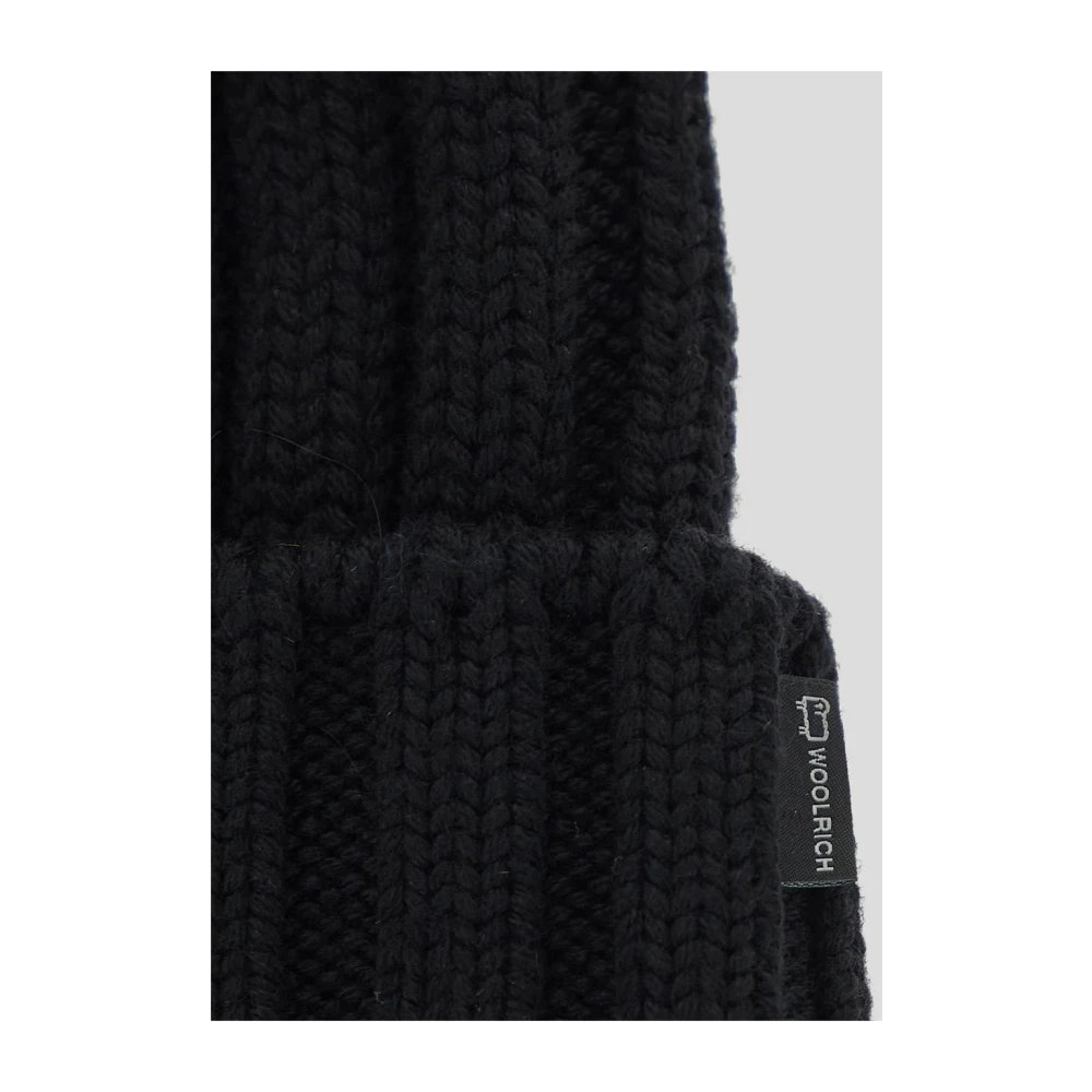 Woolrich Gezellige PomPom Beanie Muts Black Dames