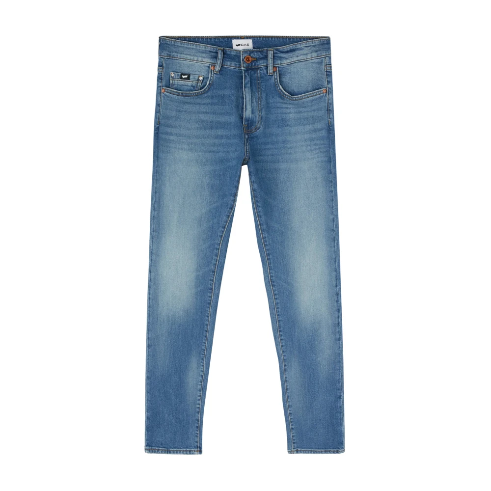 GAS Blauwe Slim Denim Jeans Blue Heren