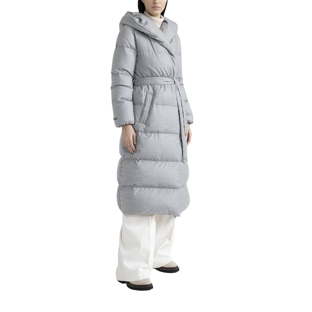 PESERICO Polyviscose flanellen pufferjas Gray Dames