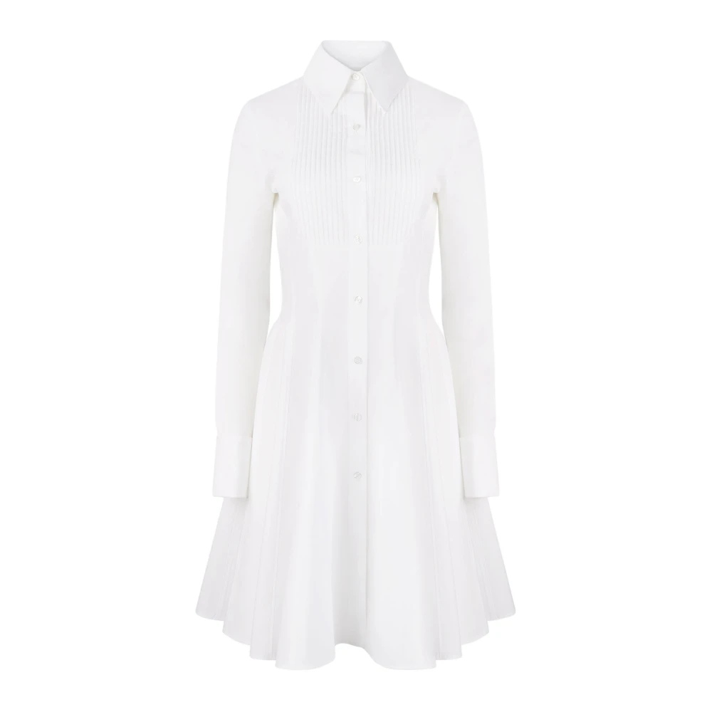 Nina Ricci Witte Katoenen Poplin Overhemdjurk White Dames
