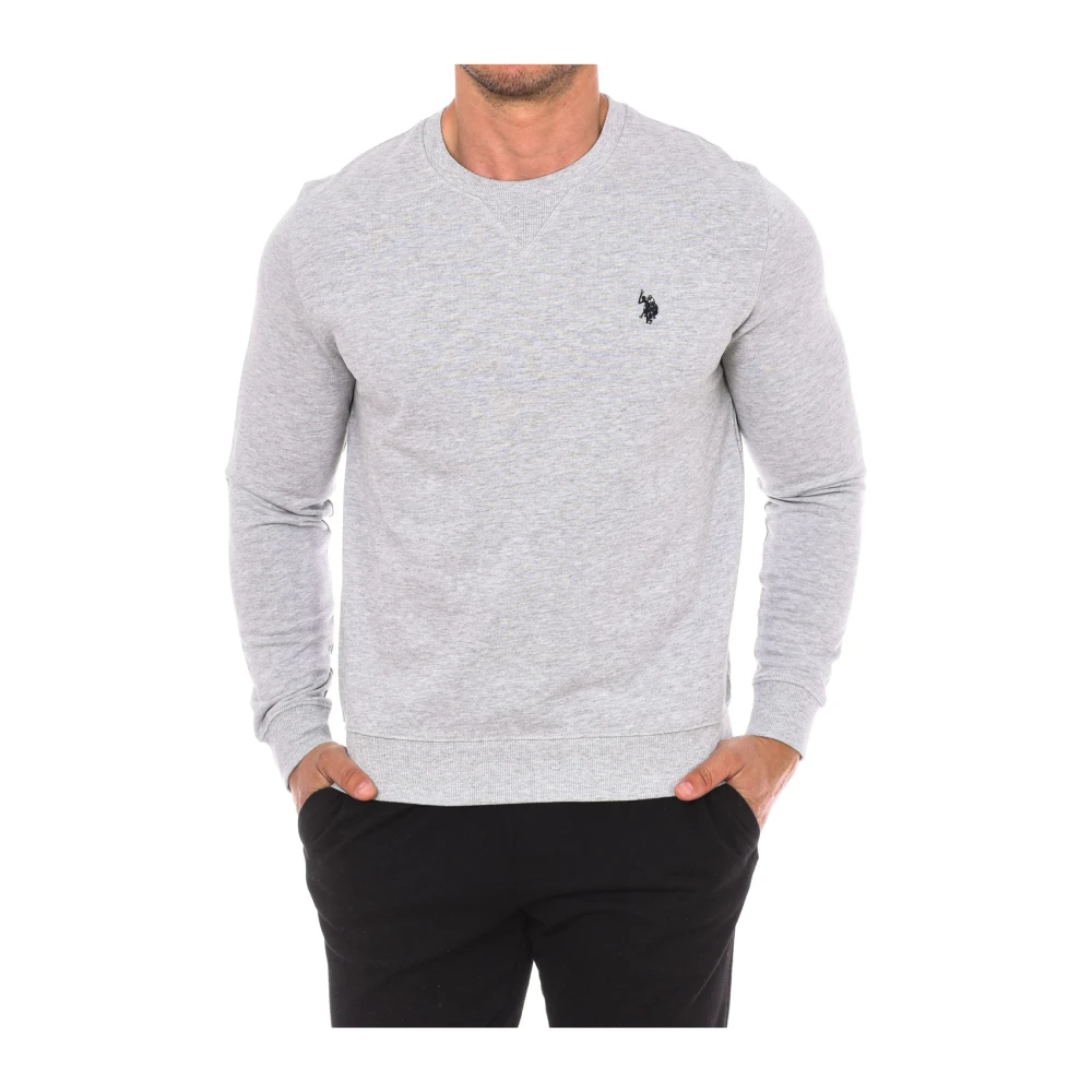 U.s. Polo Assn. Mannelijk Grijs Sweatshirt Met Lange Mouwen En Ronde Hals