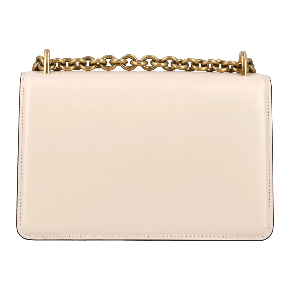 Valentino Garavani Kleine leren schoudertas met VLogo Beige Dames