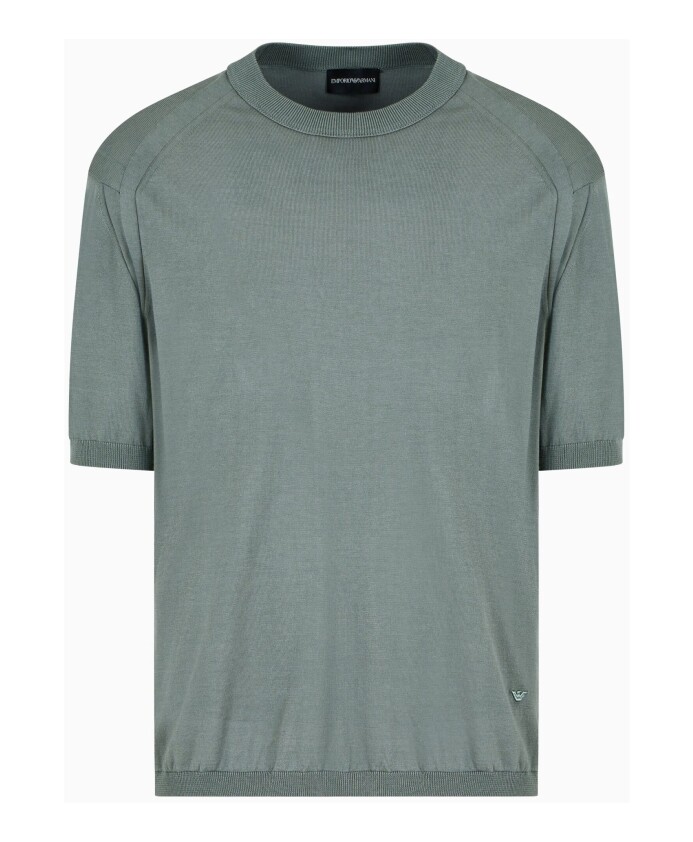 pull-en-tricot-vert-a-manches-courtes