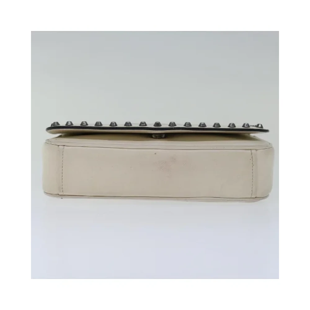 Prada Vintage Pre-owned Leather prada-bags Beige Dames