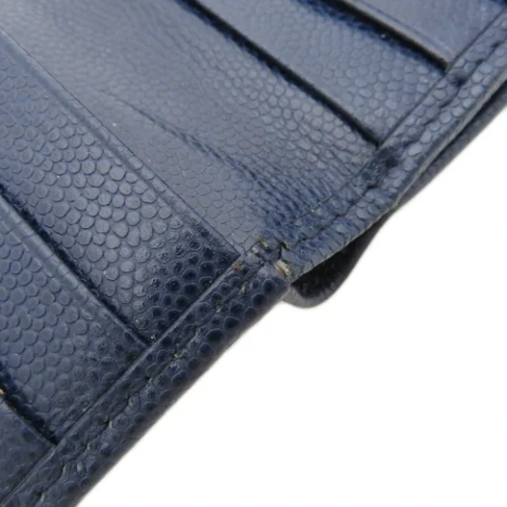 Dior Vintage Pre-owned Leather wallets Blue Dames