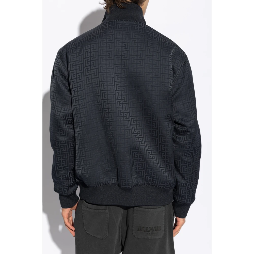 Balmain Omkeerbare jas met monogram Black Heren