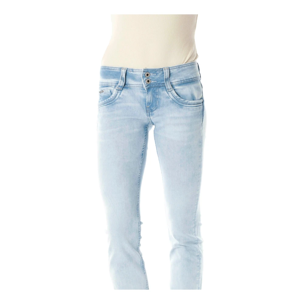 Pepe Jeans Midwaist Straight Fit Jeans Blue Dames
