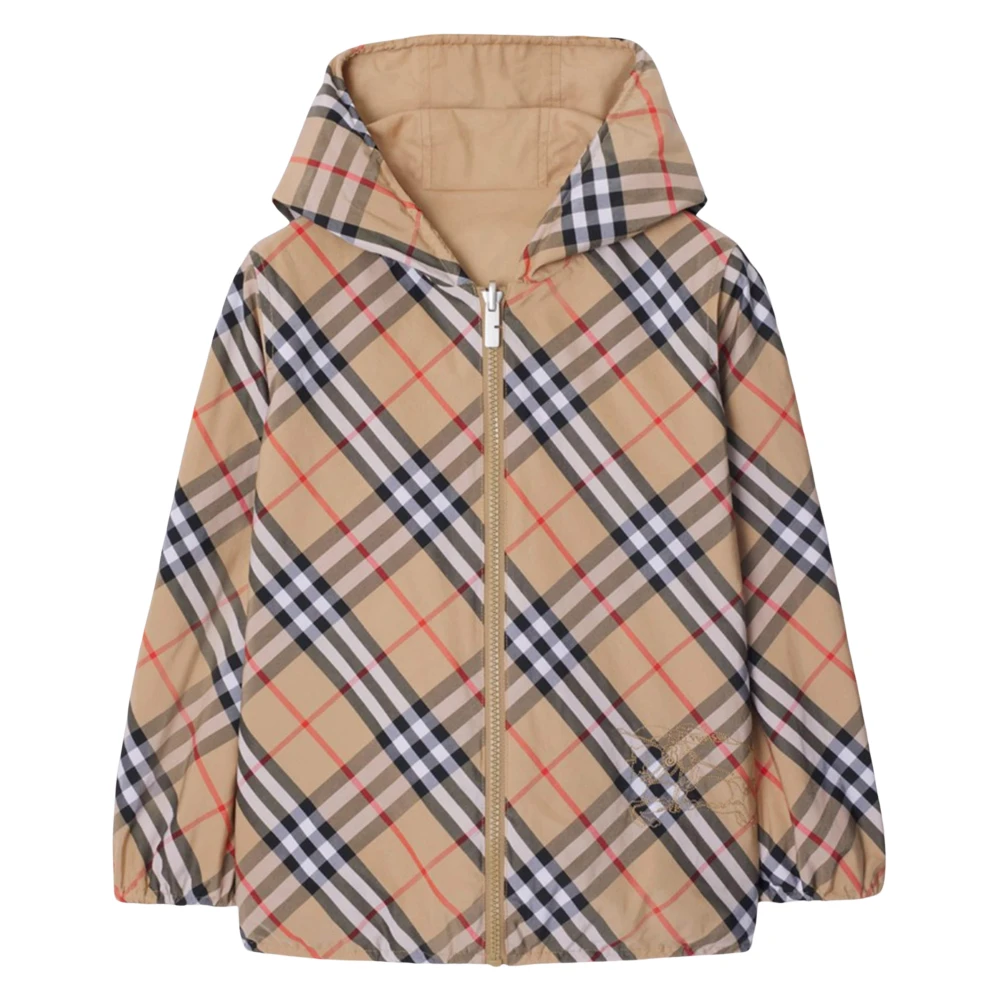 Burberry Men's Beige Check Reversible Jacket In