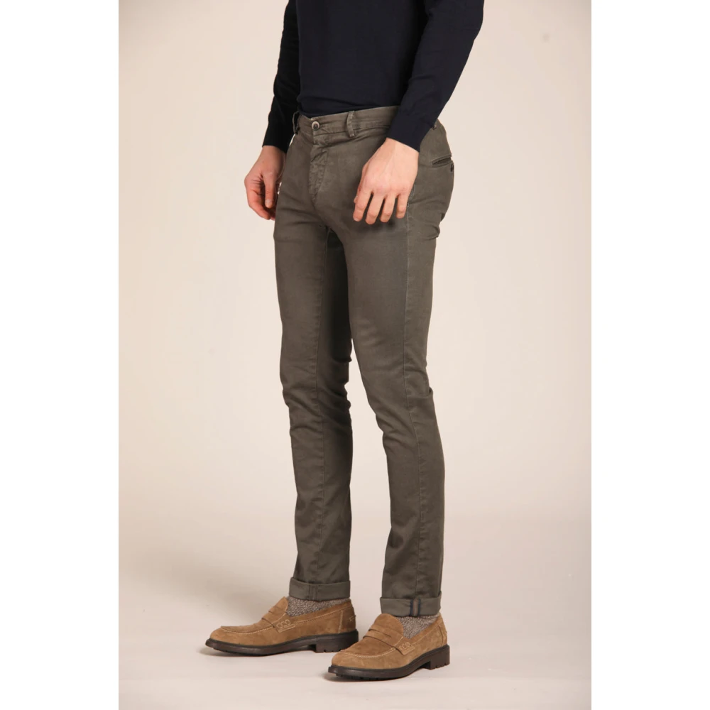 Mason's Extra Slim Fit Chino Broek Green Heren